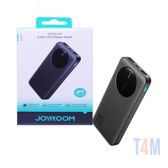 Power Bank Joyroom JR-PBF12 con 3 Puertos Outputs USB+Tipo C 10000mAh 22,5W Negro